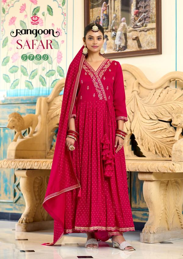 Rangoon Safar Silk Embroidered Anarkali Style Ready Made Collection