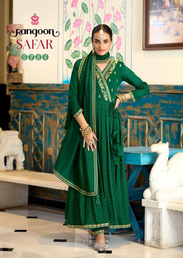 Rangoon Safar Silk Embroidered Anarkali Style Ready Made Collection