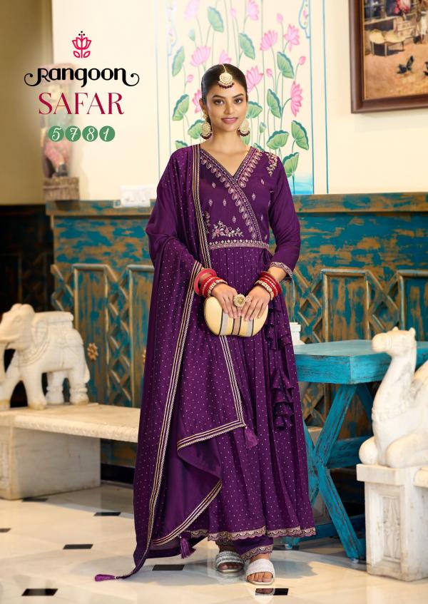 Rangoon Safar Silk Embroidered Anarkali Style Ready Made Collection