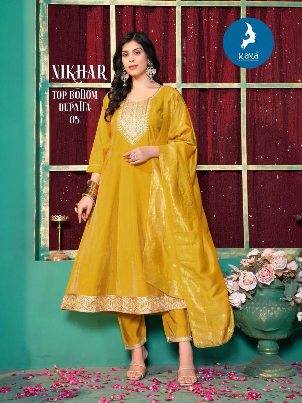 Kaya Nikhar Roman Shimmer Kurti Bottom With Dupatta Collection