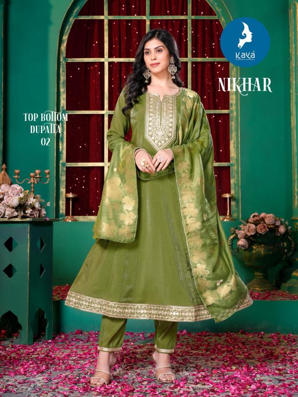 Kaya Nikhar Roman Shimmer Kurti Bottom With Dupatta Collection