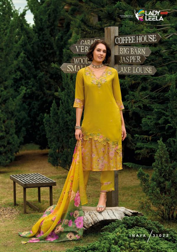 Lady Leela Inaya Vol 2 Organza Kurti Pant With Dupatta Collection