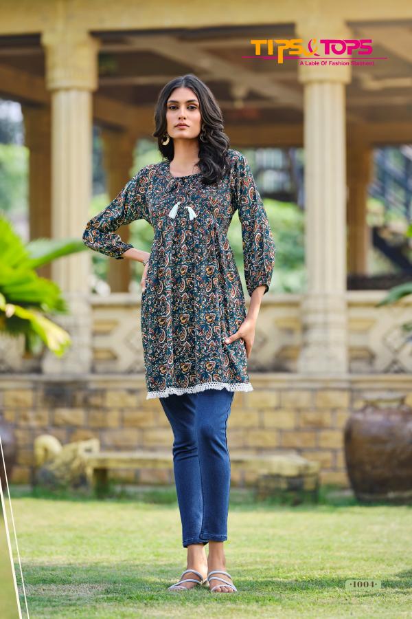 Tips And Tops Looks Vol 7 Rayon Wrinkle Printed Top Collection