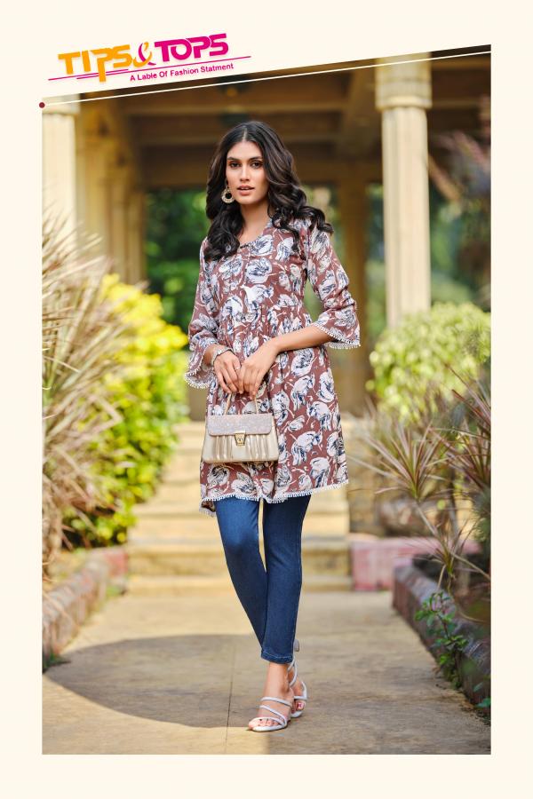 Tips And Tops Looks Vol 7 Rayon Wrinkle Printed Top Collection