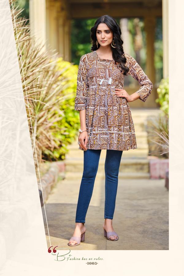 Tips And Tops Looks Vol 7 Rayon Wrinkle Printed Top Collection