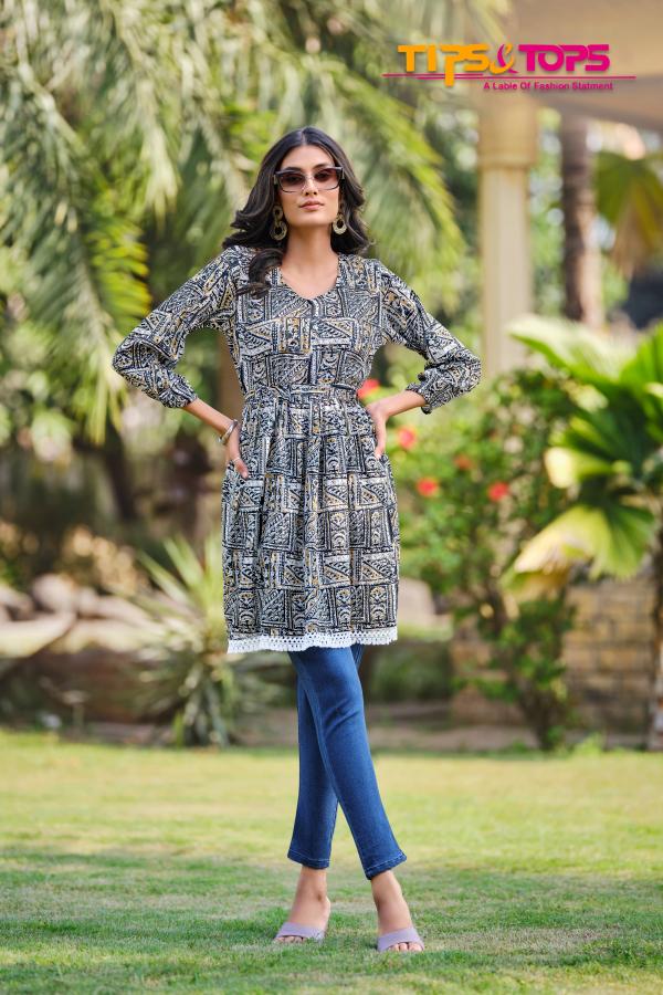 Tips And Tops Looks Vol 7 Rayon Wrinkle Printed Top Collection