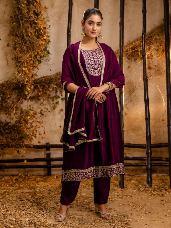 Vredevogel Vibha Vichitra Flair With Embroidered Kurti Bottom With Dupatta