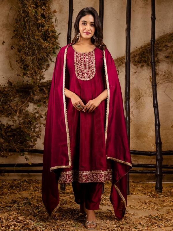 Vredevogel Vibha Vichitra Flair With Embroidered Kurti Bottom With Dupatta