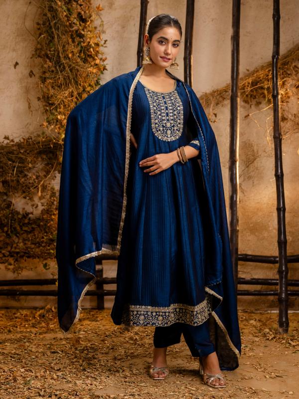 Vredevogel Vibha Vichitra Flair With Embroidered Kurti Bottom With Dupatta