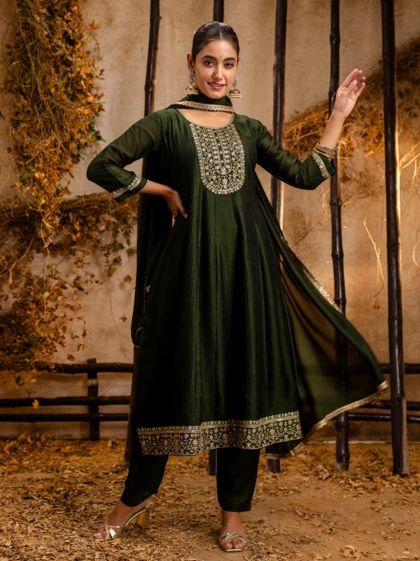 Vredevogel Vibha Vichitra Flair With Embroidered Kurti Bottom With Dupatta