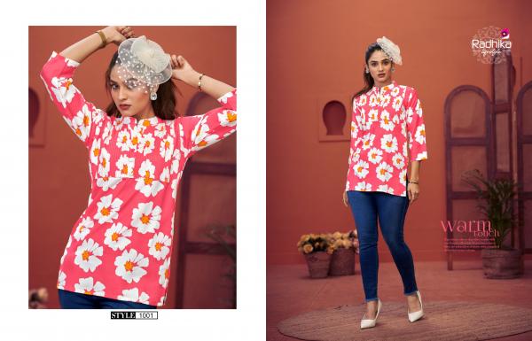 Radhika Crest Vol 1 Rayon Printed Short Top Collection