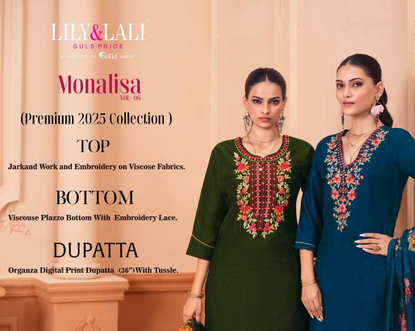 Lily And Lali Monalisa Vol 6 Viscose Kurti Bottom With Dupatta