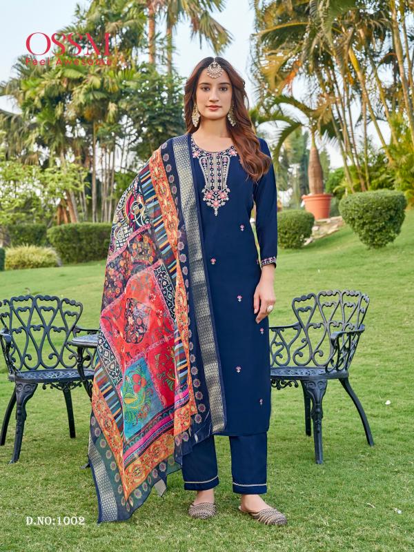 Ossm Rangat Vol 2 Viscose Roman Silk Kurti Bottom With Dupatta