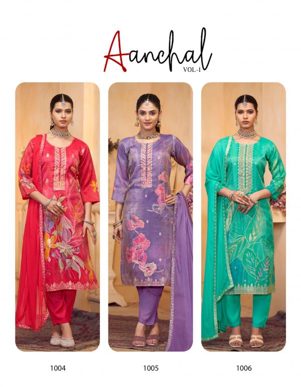 Radhika Aanchal Vol 1 Digital Jacquard Printed Kurti Bottom With Dupatta