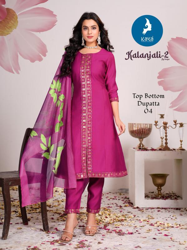 Kaya Kalanjali 2 Roman Silk Kurti Bottom With Dupatta Collection