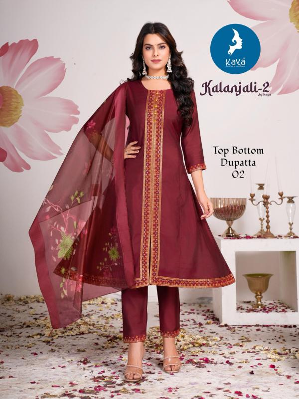 Kaya Kalanjali 2 Roman Silk Kurti Bottom With Dupatta Collection