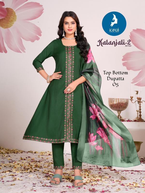 Kaya Kalanjali 2 Roman Silk Kurti Bottom With Dupatta Collection