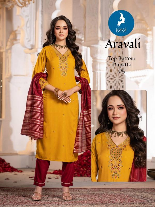 Kaya Aravali Rayon Kurti Bottom With Dupatta Collection