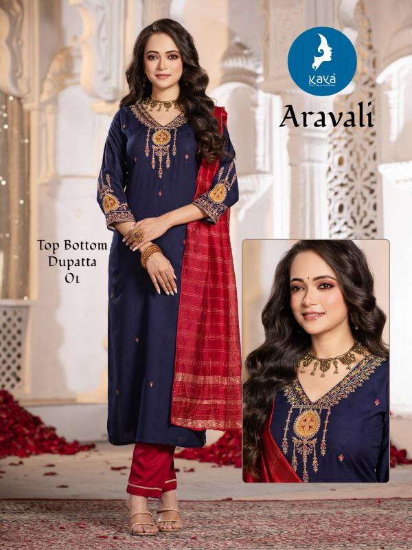 Kaya Aravali Rayon Kurti Bottom With Dupatta Collection