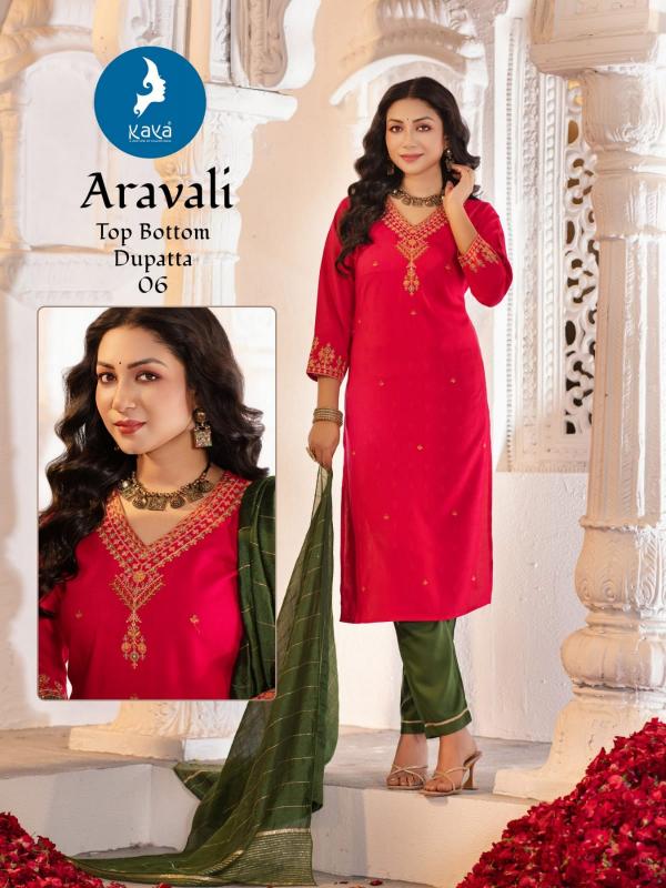 Kaya Aravali Rayon Kurti Bottom With Dupatta Collection