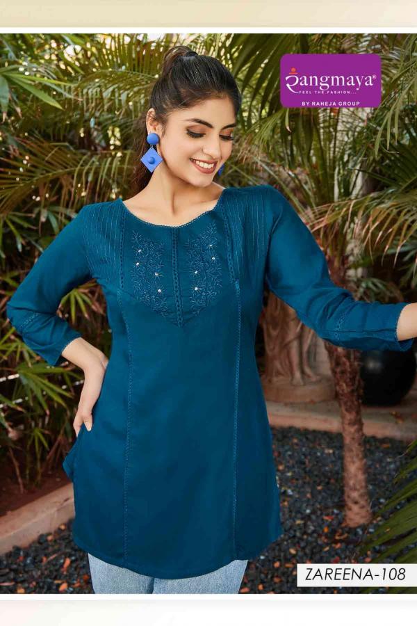 Rangmaya Zareena Rayon Tunic Short Top Collection