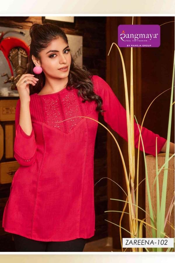 Rangmaya Zareena Rayon Tunic Short Top Collection