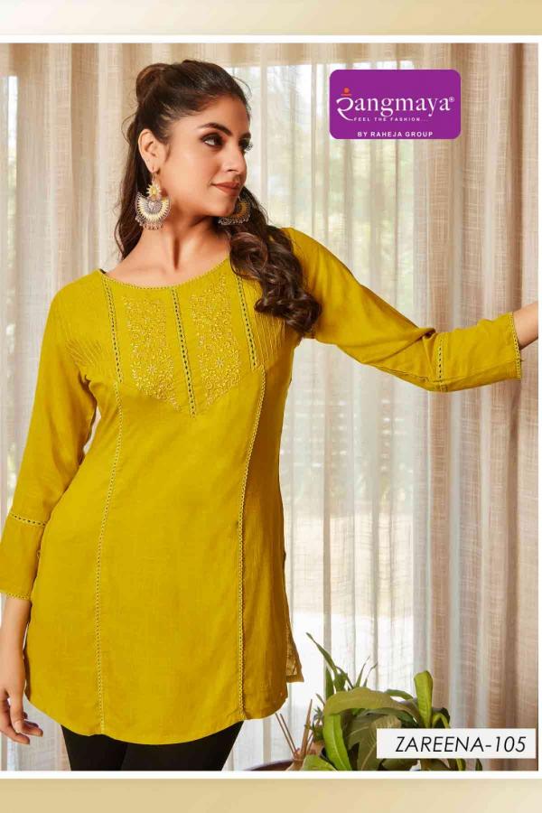 Rangmaya Zareena Rayon Tunic Short Top Collection