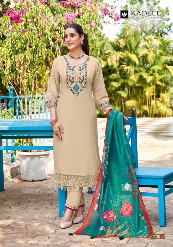 Kadlee Chunari Rayon Designer Kurti Bottom With Dupatta