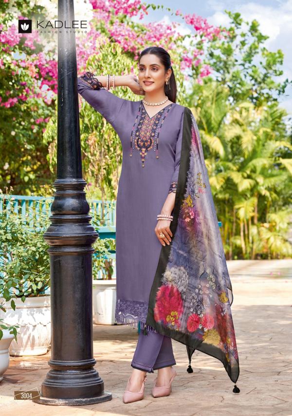 Kadlee Chunari Rayon Designer Kurti Bottom With Dupatta