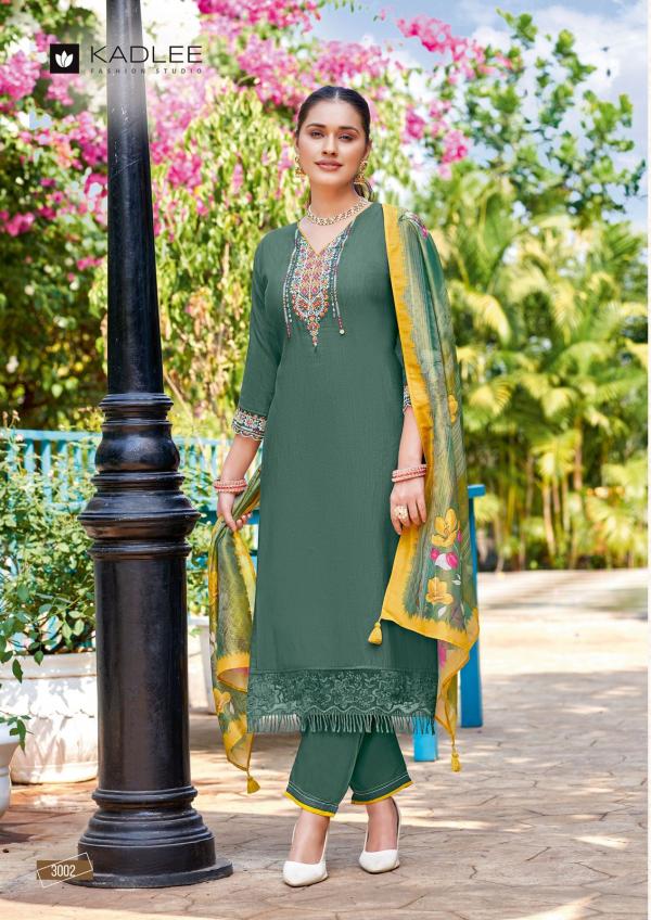 Kadlee Chunari Rayon Designer Kurti Bottom With Dupatta