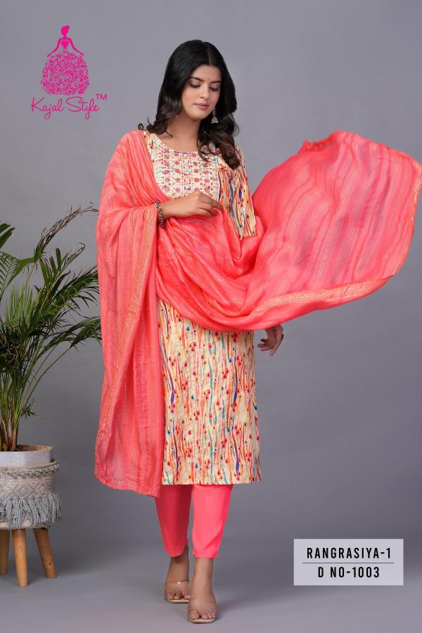 Rangrasiya Vol 1 Diya Trends Straight Kurti Bottom With Dupatta