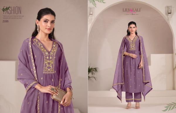 Lily And Lali Zari Viscose Embroidered Kurti Bottom With Dupatta Collection