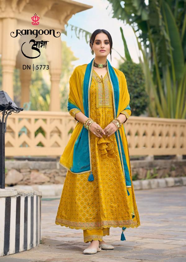 Rangoon Aabha Cotton Print With Fancy Codework Kurti Bottom With Dupatta