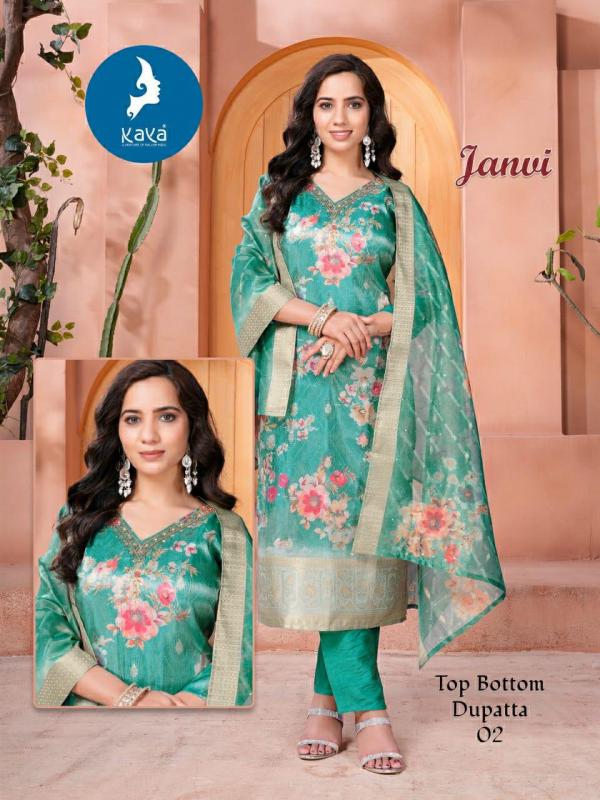 Kaya Janvi Cosmos Jacquard Daman Kurti Bottom With Dupatta