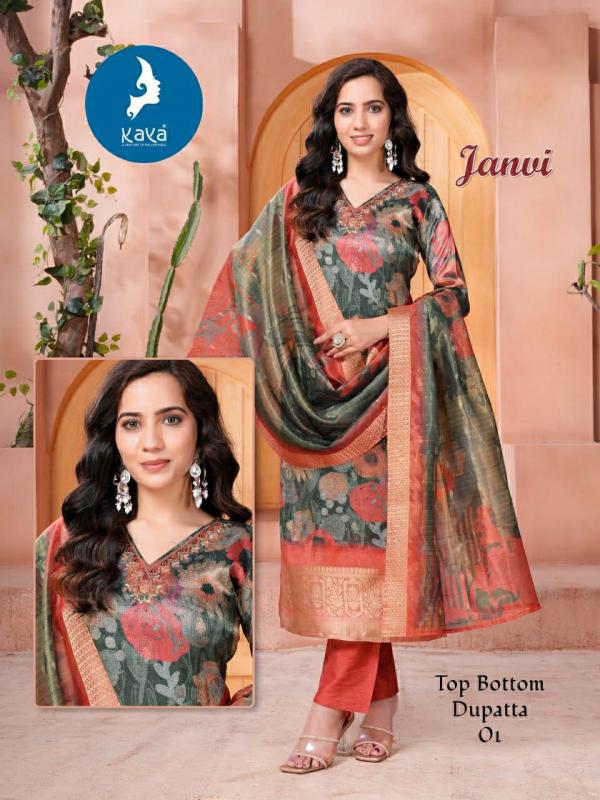 Kaya Janvi Cosmos Jacquard Daman Kurti Bottom With Dupatta