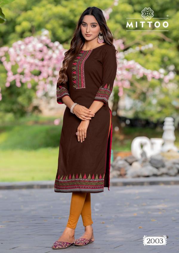 Mittoo Siyaa Viscose Weving Casual Wear Kurti Collection