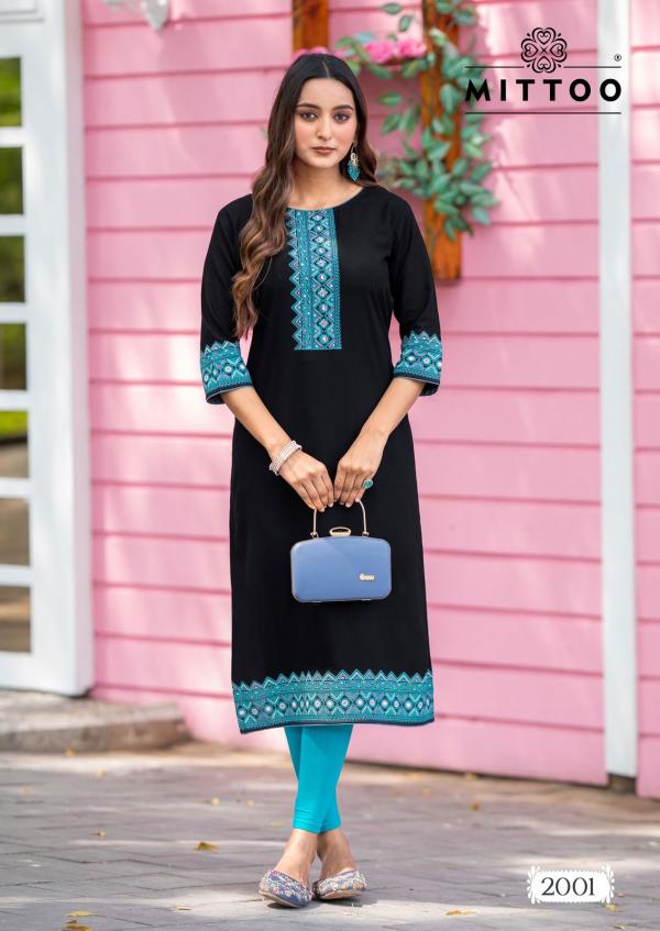 Mittoo Siyaa Viscose Weving Casual Wear Kurti Collection