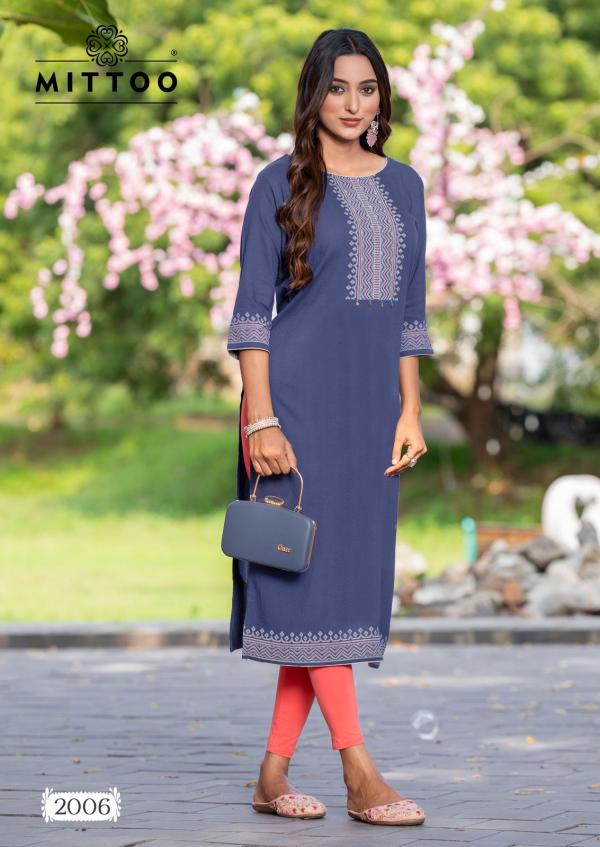 Mittoo Siyaa Viscose Weving Casual Wear Kurti Collection