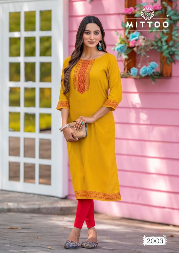 Mittoo Siyaa Viscose Weving Casual Wear Kurti Collection