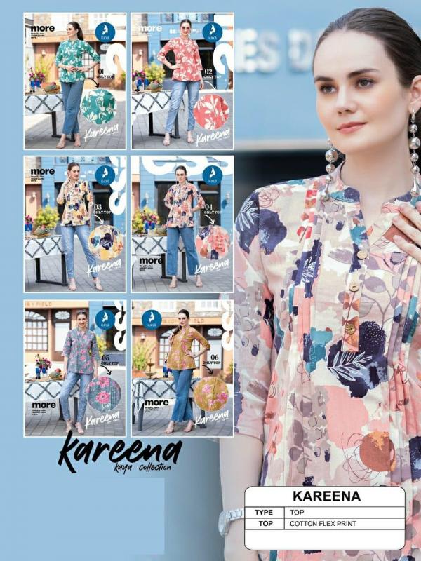 Kaya Kareena Cotton Flex Printed Short Top Collection