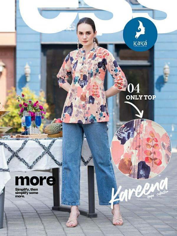 Kaya Kareena Cotton Flex Printed Short Top Collection