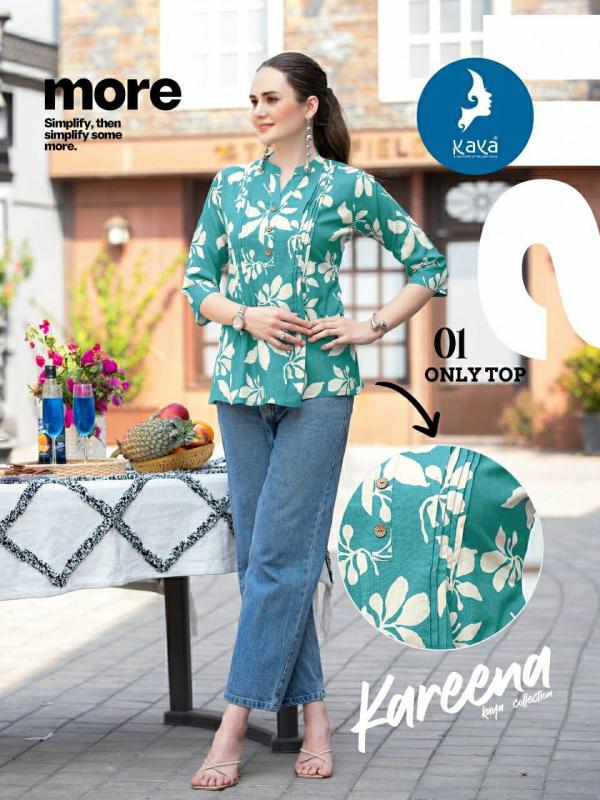 Kaya Kareena Cotton Flex Printed Short Top Collection