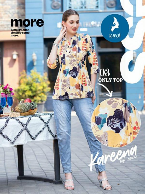 Kaya Kareena Cotton Flex Printed Short Top Collection