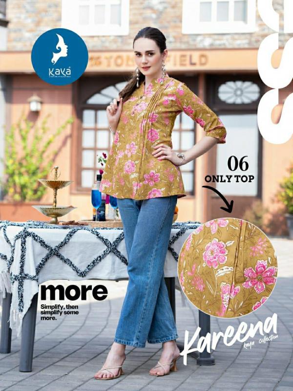 Kaya Kareena Cotton Flex Printed Short Top Collection