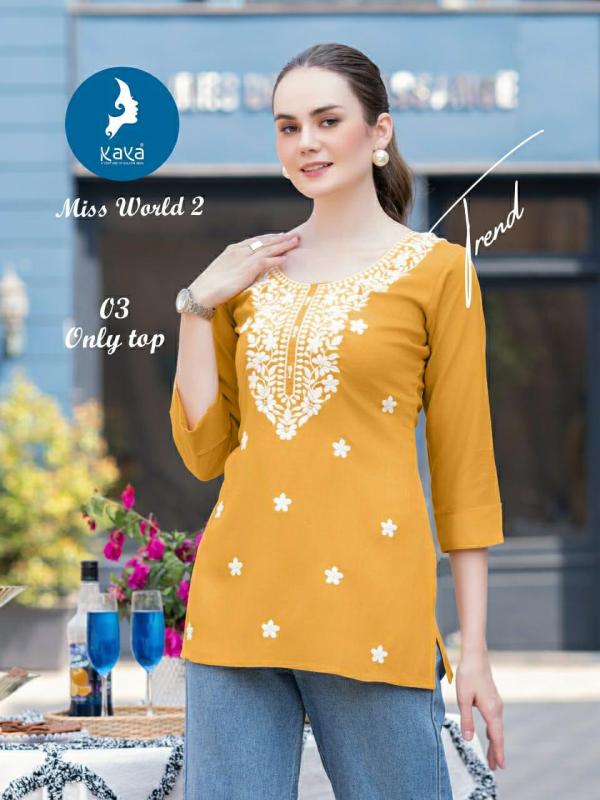 Kaya Miss World 2 Rayon Western Short Top Collection