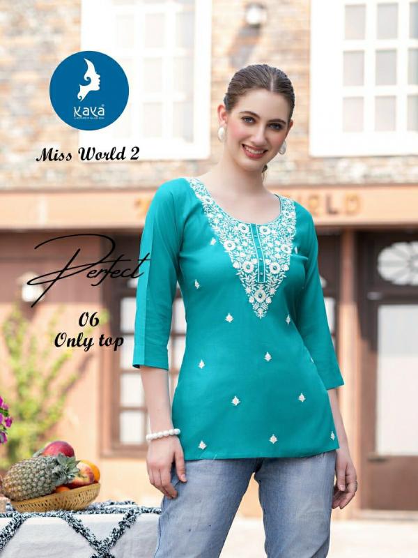 Kaya Miss World 2 Rayon Western Short Top Collection
