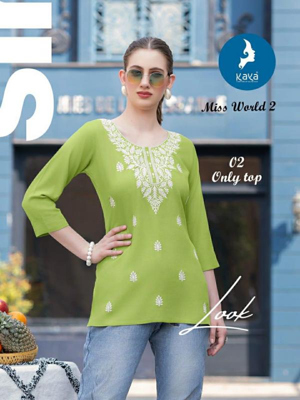 Kaya Miss World 2 Rayon Western Short Top Collection