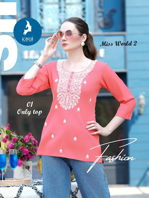 Kaya Miss World 2 Rayon Western Short Top Collection