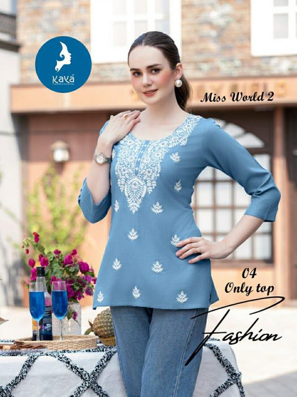 Kaya Miss World 2 Rayon Western Short Top Collection
