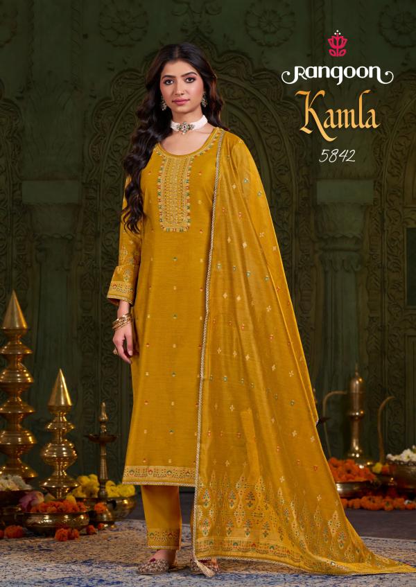 Rangoon Kamla Jacquard Khatli Handwork Kurti Bottom With Dupatta